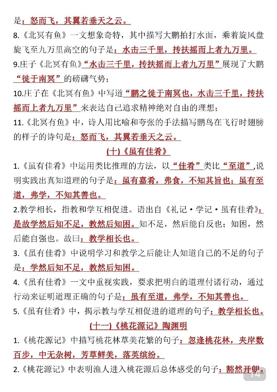 中考语文常考理解性默写汇总 第14张