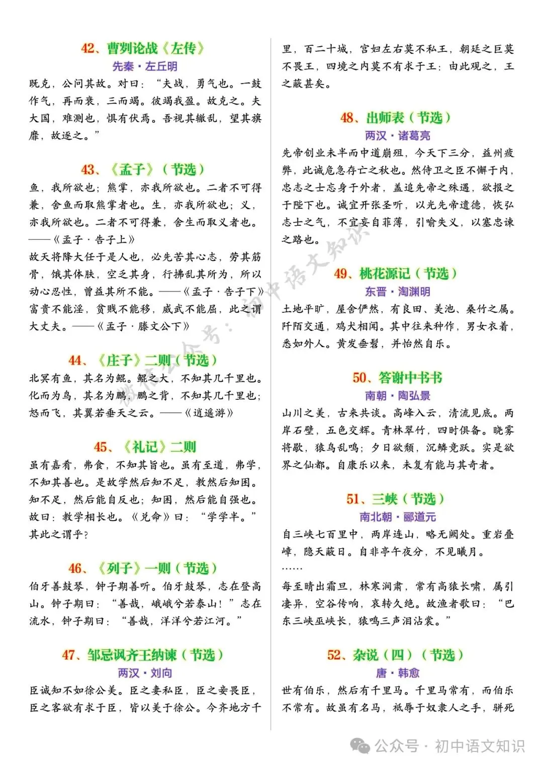 2025中考语文必背古诗文61篇超全整理 第9张