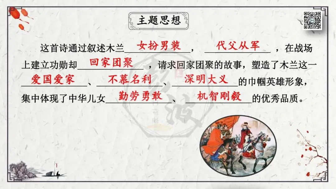【中考专项复习课件】诗词曲85篇-13《木兰诗》 第24张