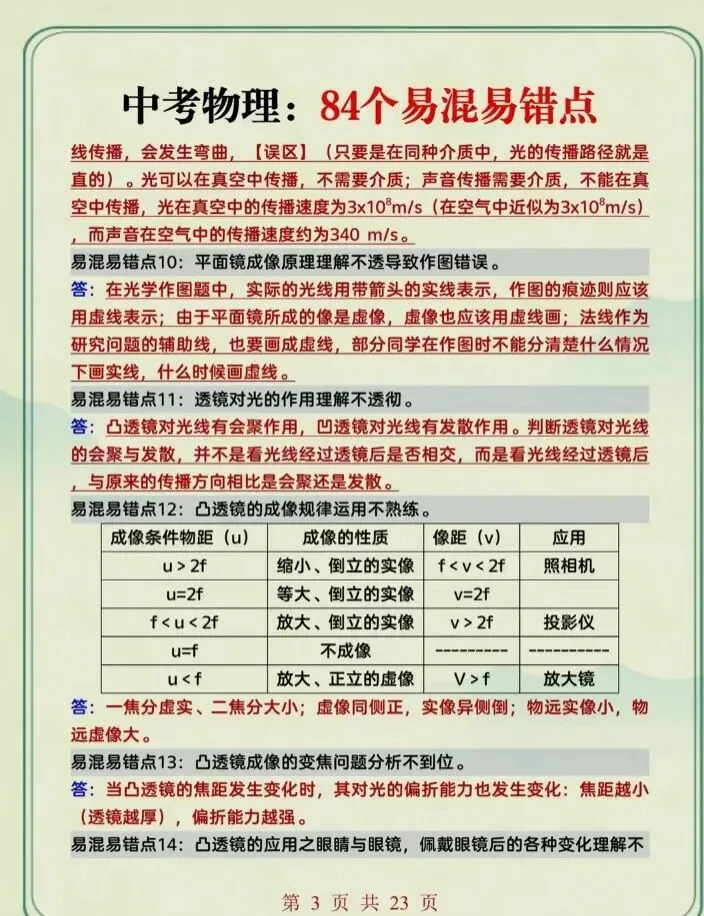 中考物理易错知识点 第3张