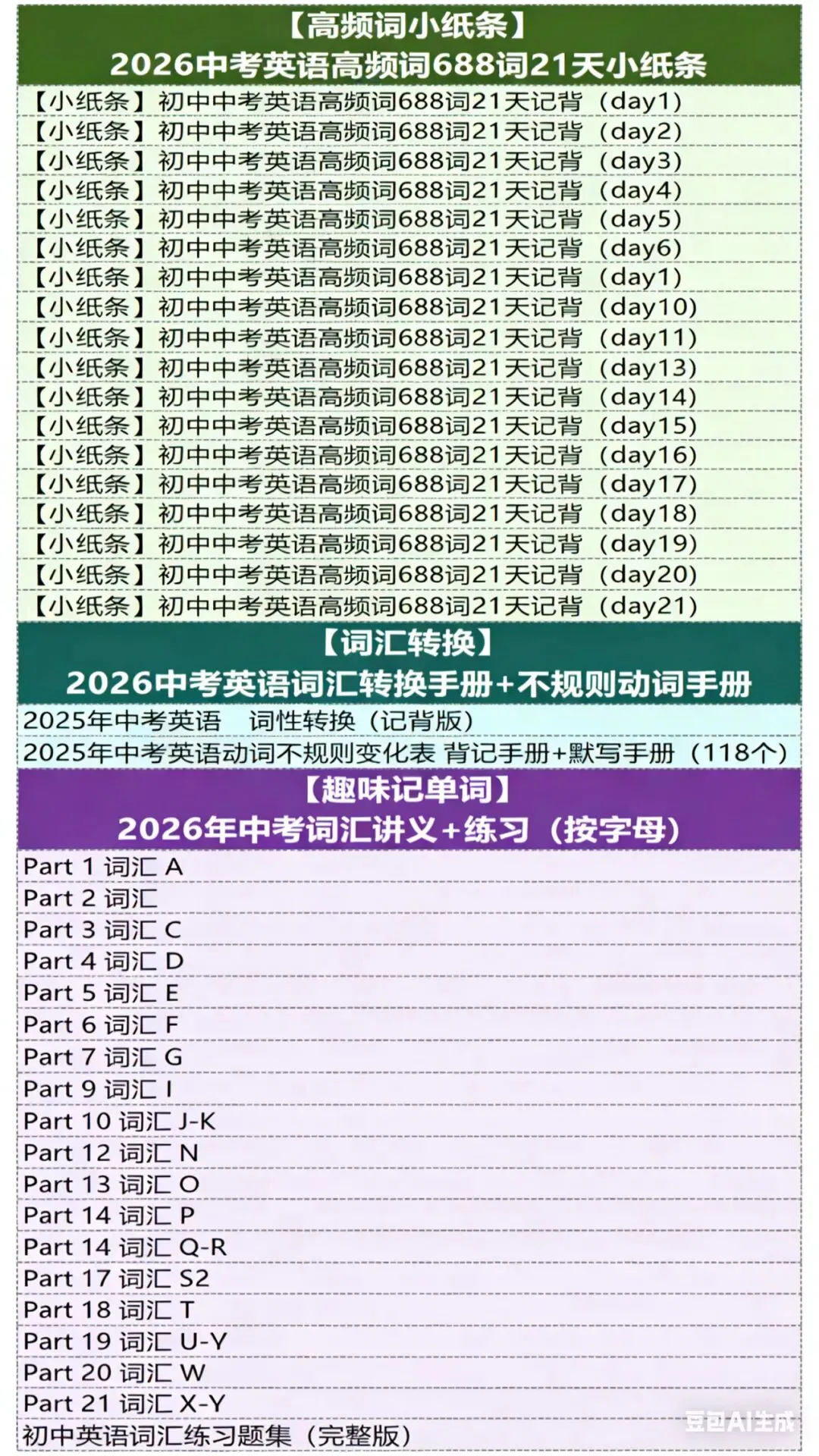 2026中考英语词汇实战干货资料包,线上标注/制作ppt/网课/录题等兼职免费入职(最新有更新).换老师群+学科群. 第7张