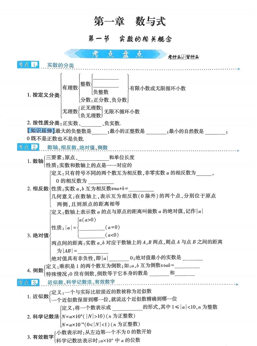 2026中考数学考点过关 第1张