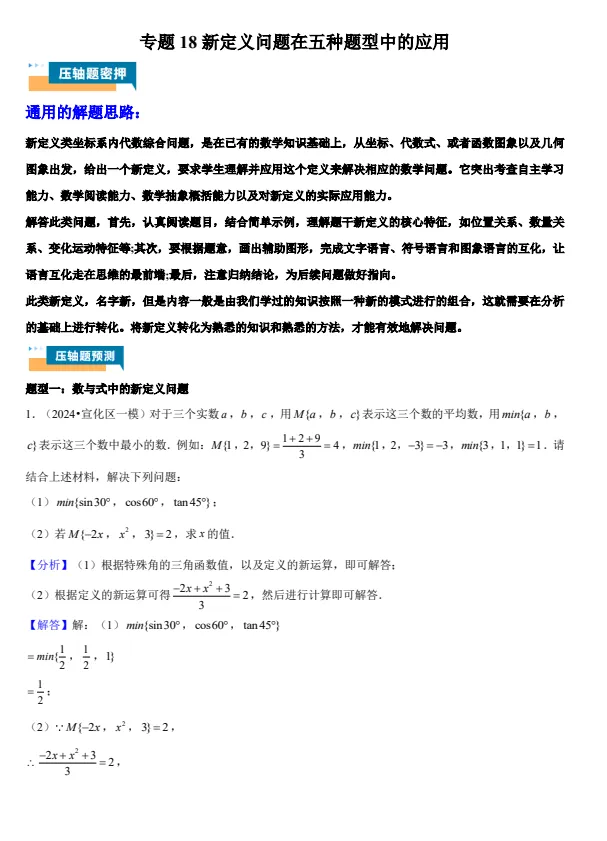 2026版中考数学《压轴题专项训练》 第2张