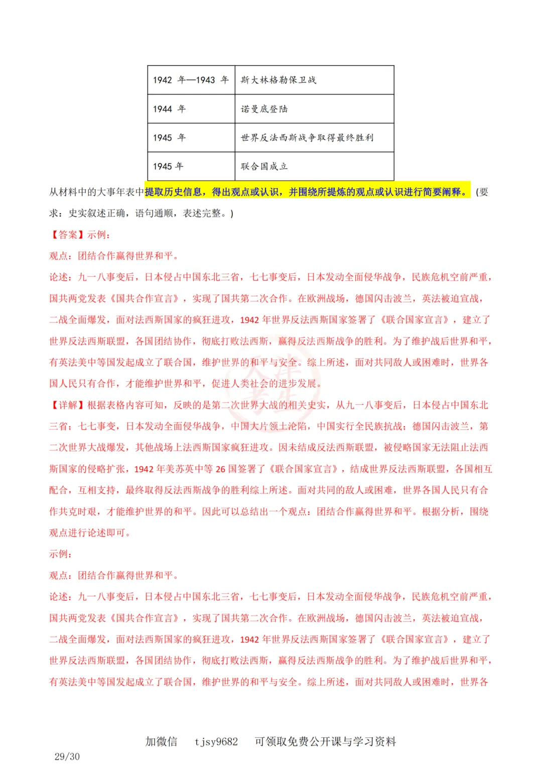 中考历史答题模板10——小论文题 第32张