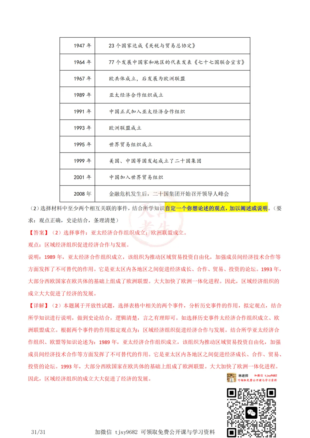 中考历史答题模板09——小论文题 第34张