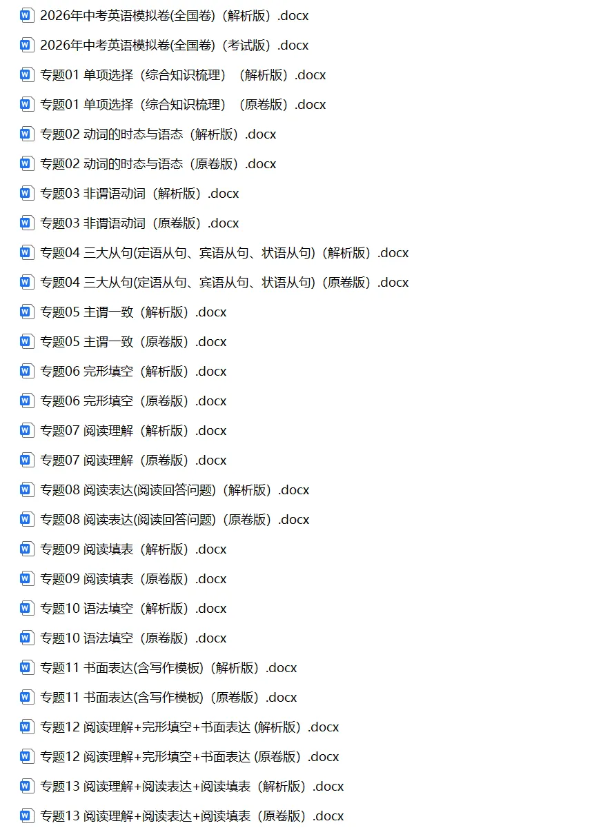 2026中考英语复习冲刺过关(原卷版+解析版)| 可下载打印 第2张