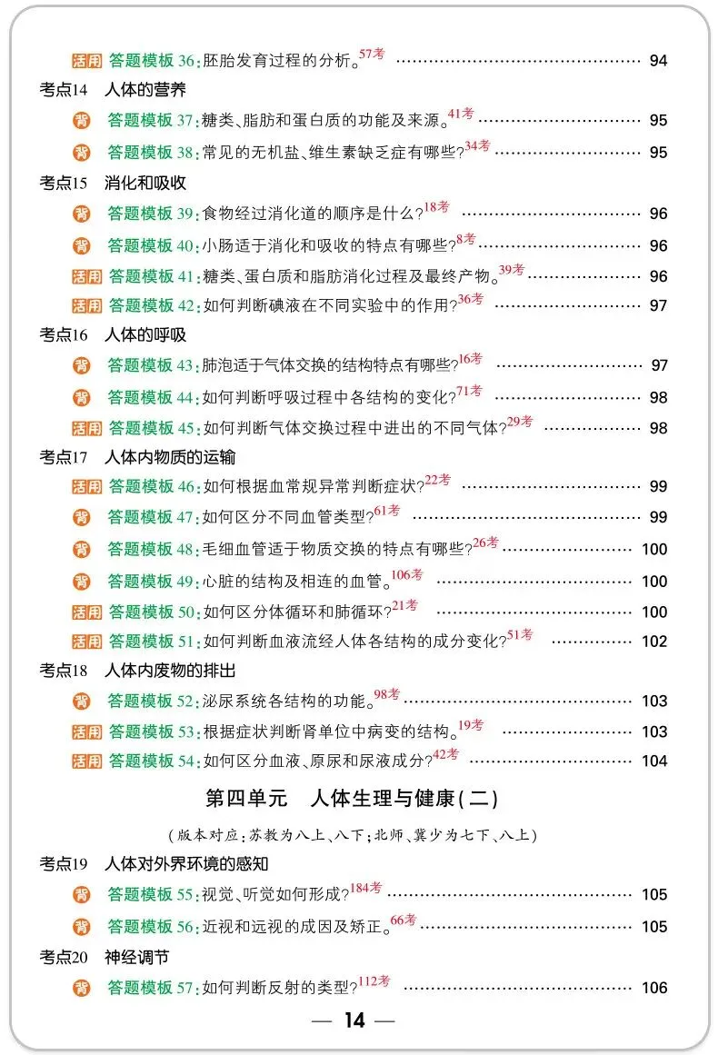 万唯中考小四门答题模板 政治历史地理生物速记手册 全国通用七八九年级必备 道历生地套装 必背手册大全 第18张