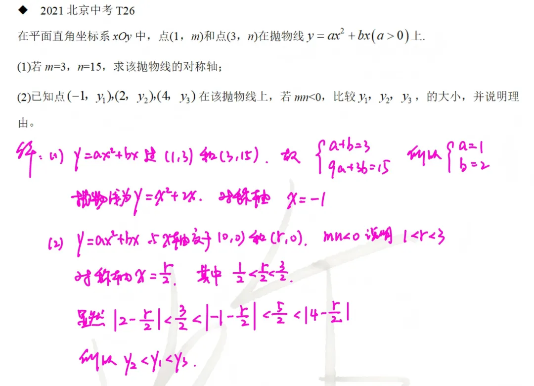 北京数学中考题型12:二次函数综合 第5张