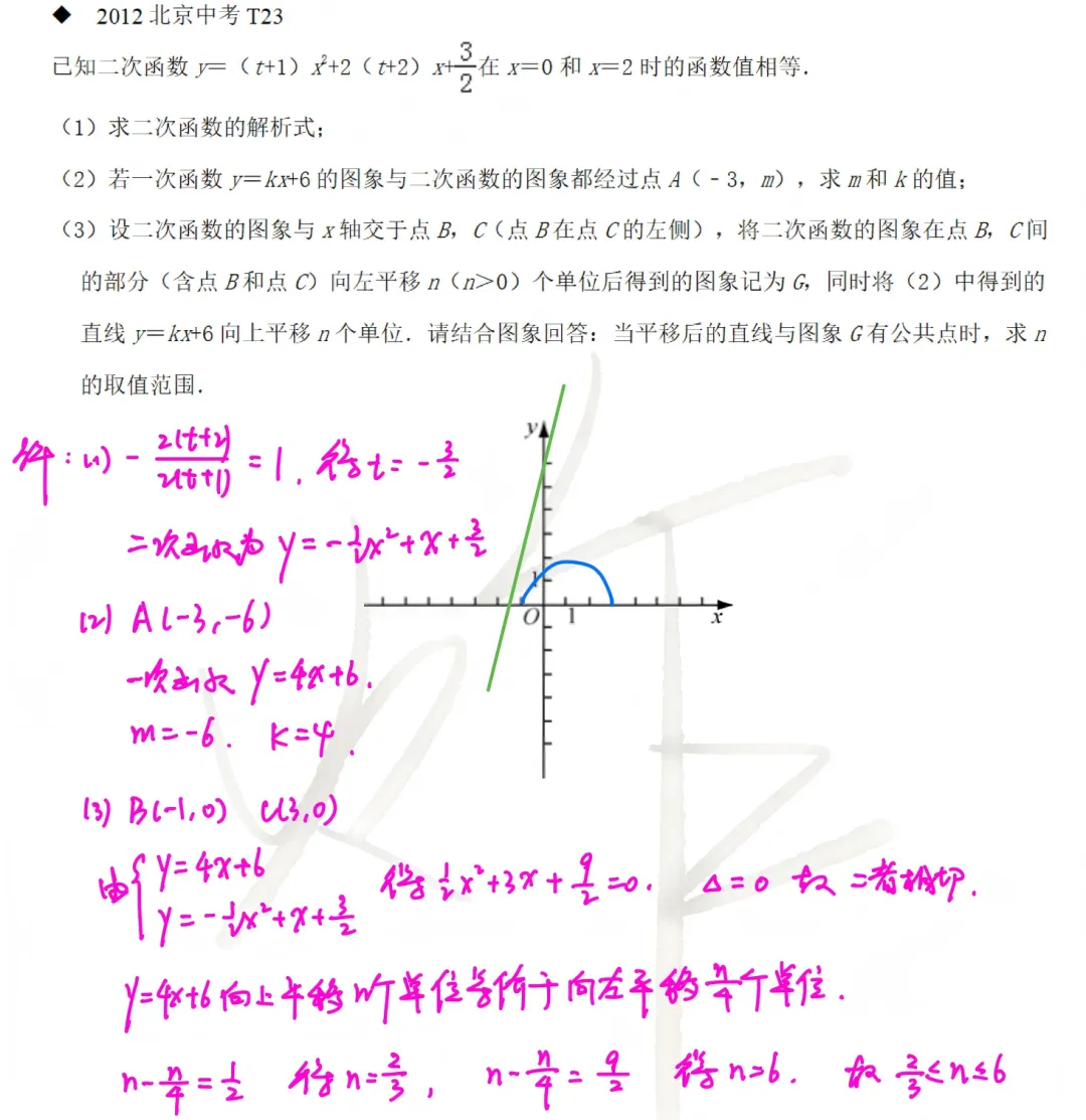 北京数学中考题型12:二次函数综合 第14张