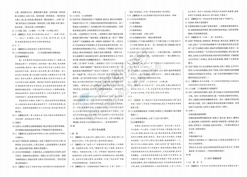 2026年中考适用试题精编中考123语文 第12张