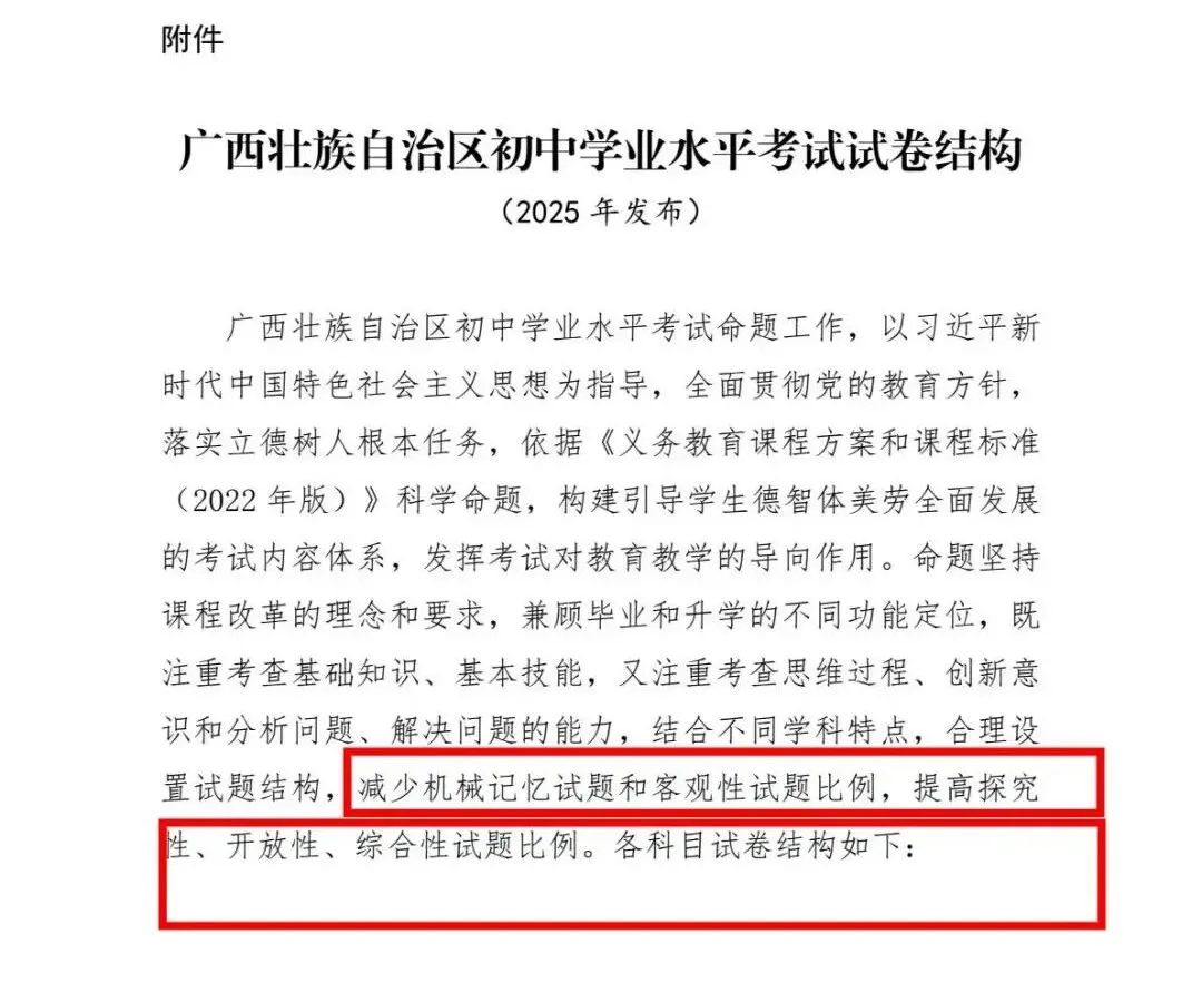 2025广西中考题型大改革后!如果孩子备考不调整,真的适应不了新! 第3张