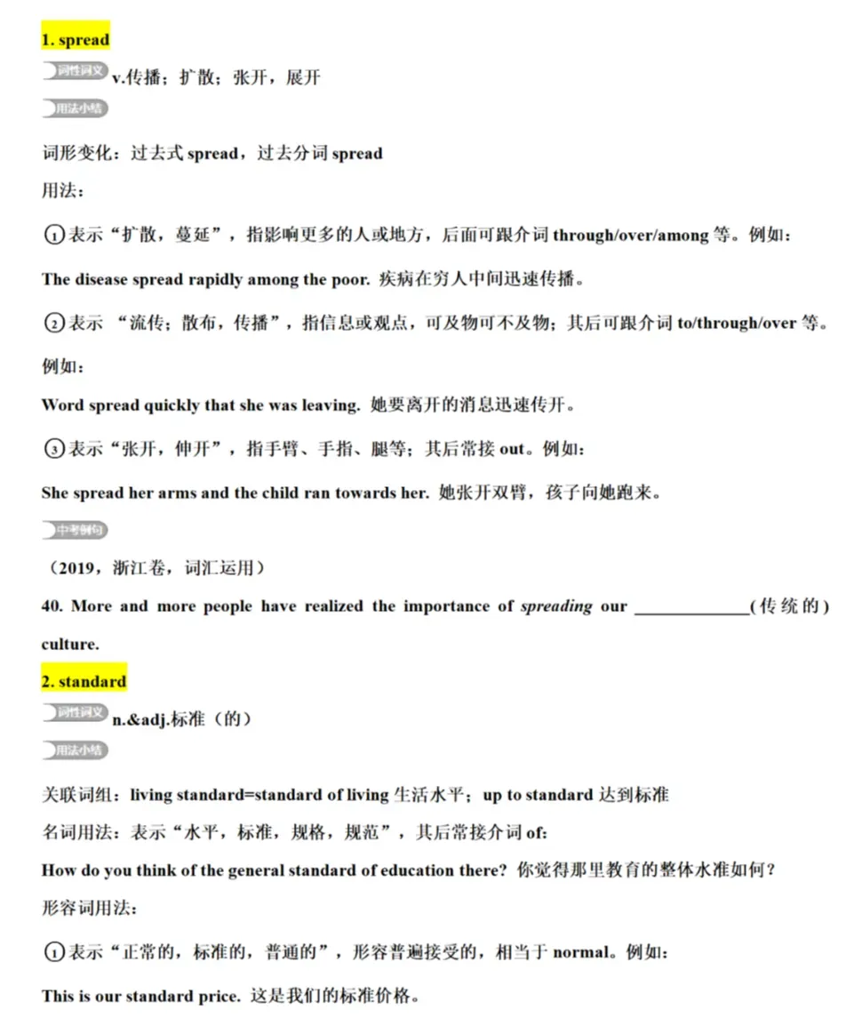 中考英语核心词汇详解-第13张图片-四季读书网