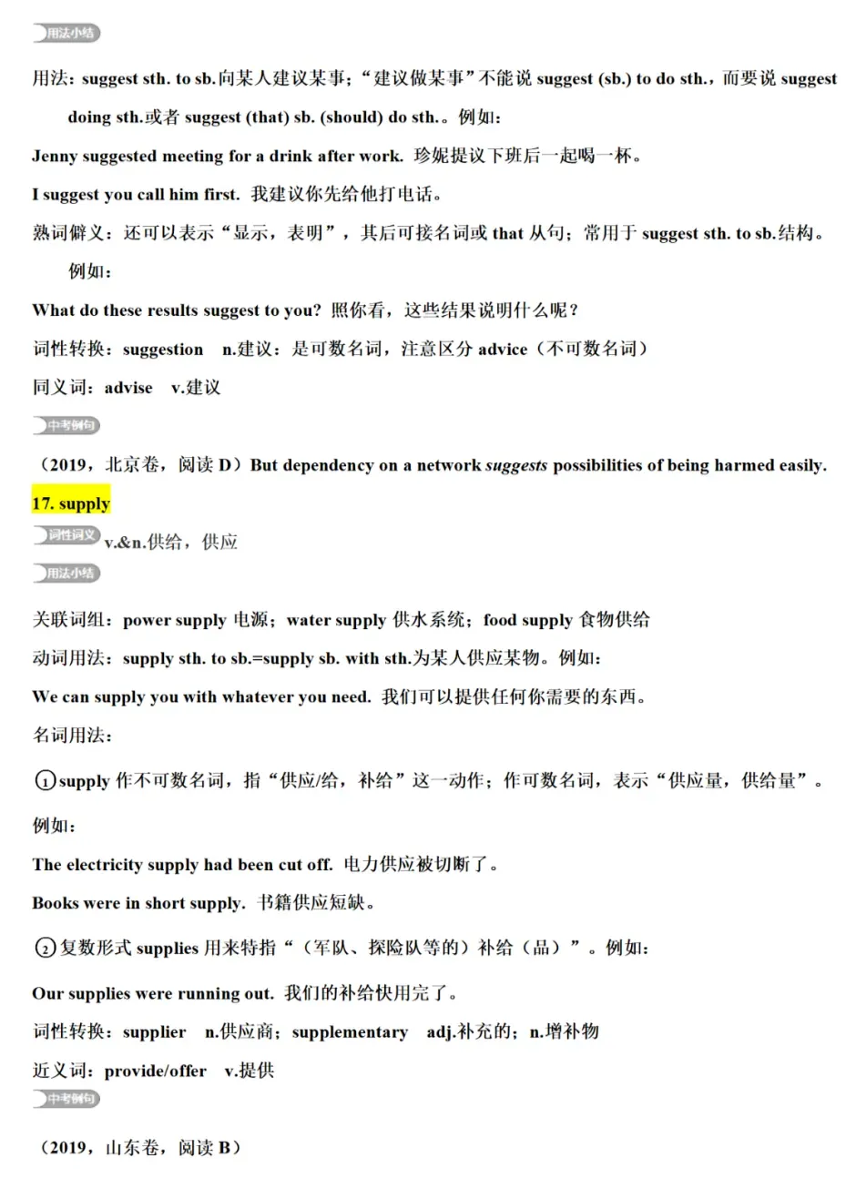 中考英语核心词汇详解-第22张图片-四季读书网