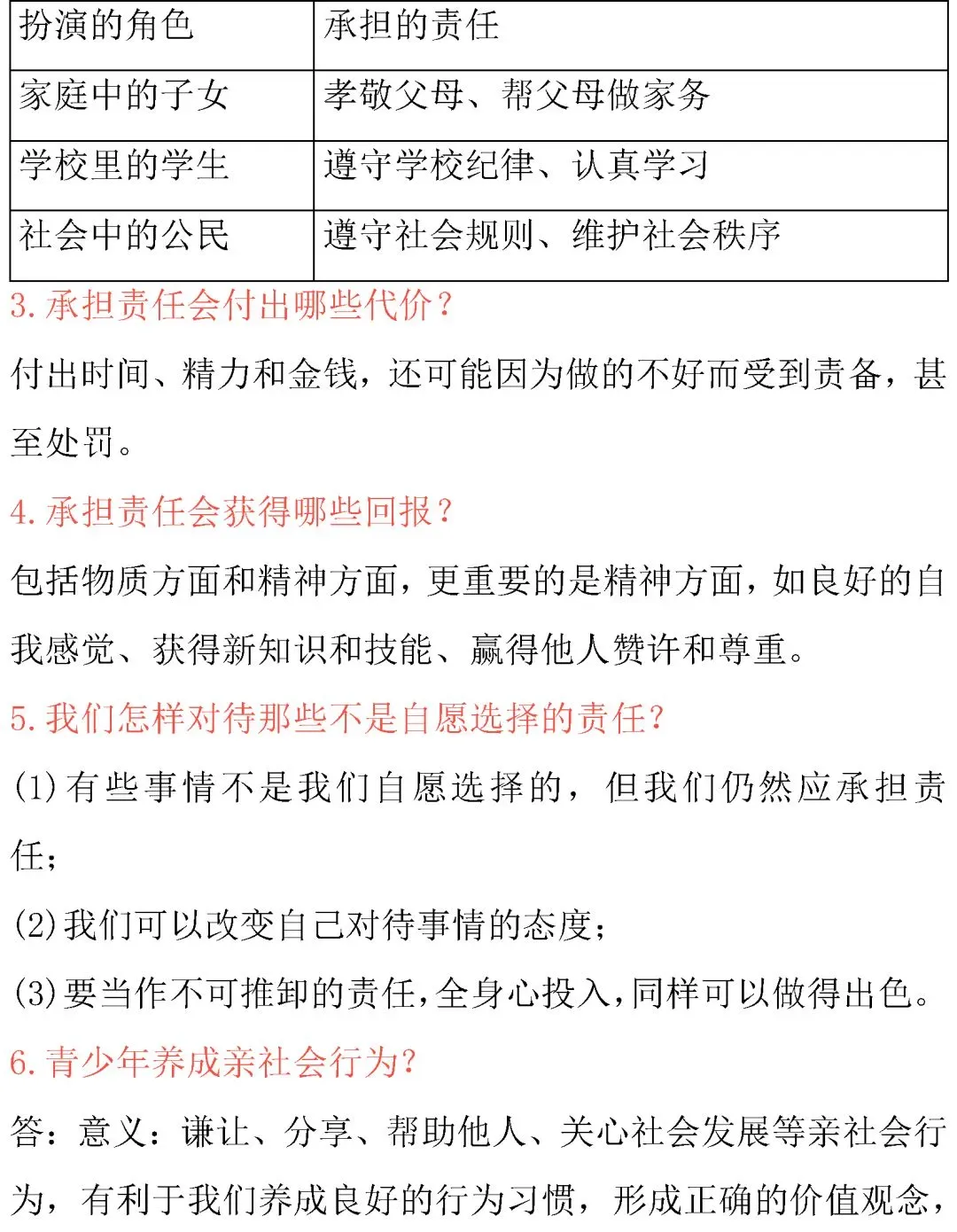 中考道德与法治核心考点内容整理!必背诵 第28张