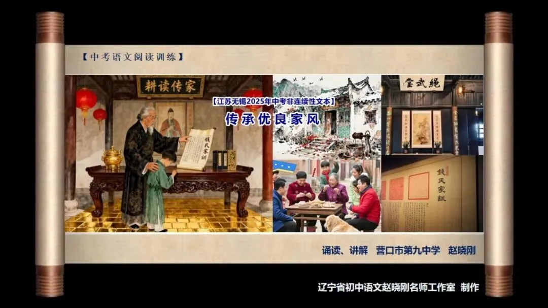 【中考阅读指导】关于传承优良家风(非连续性文本)江苏无锡2025 第2张