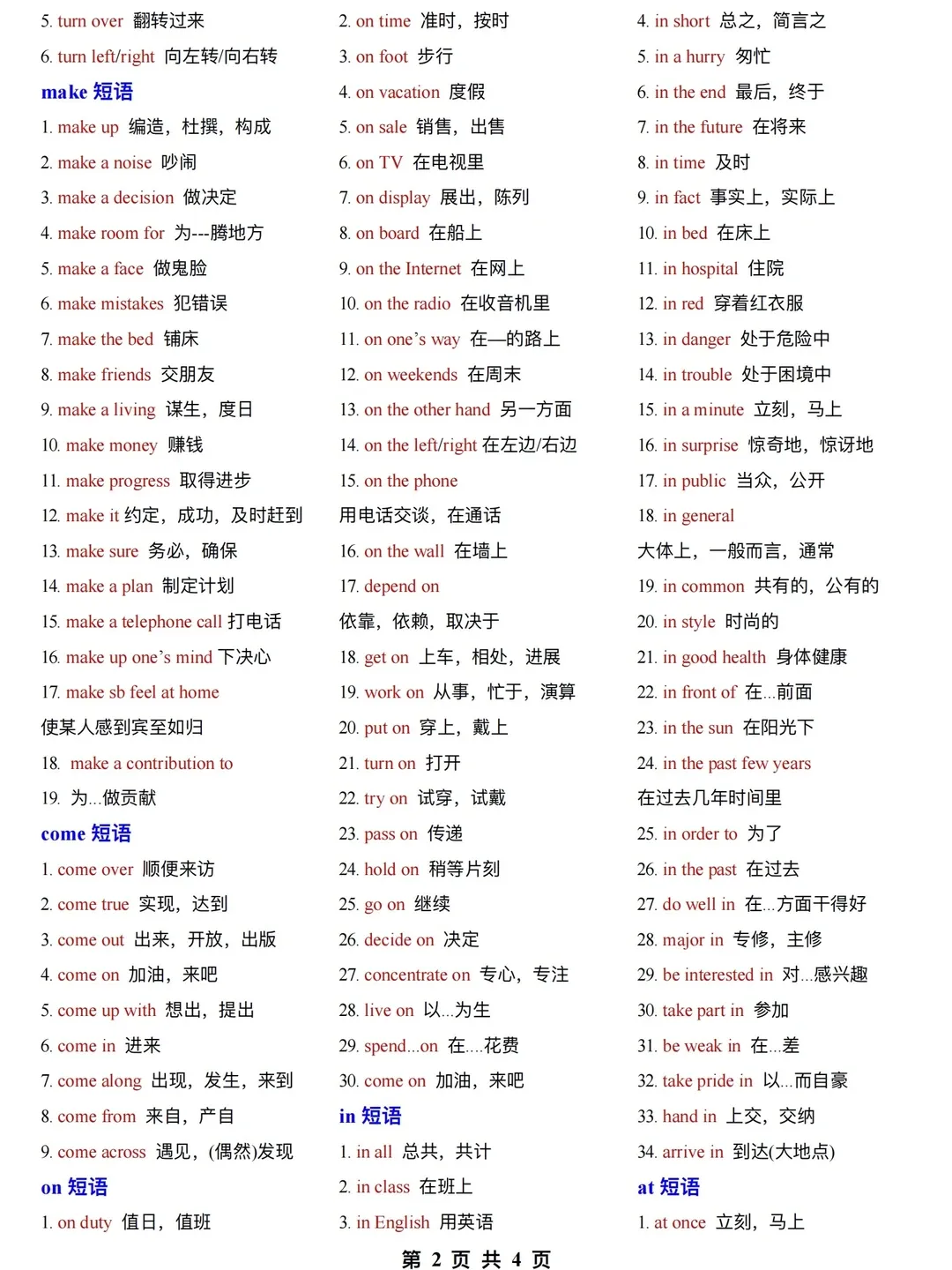 2026中考英语 高频重点短语 抓紧背诵-第2张图片-四季读书网