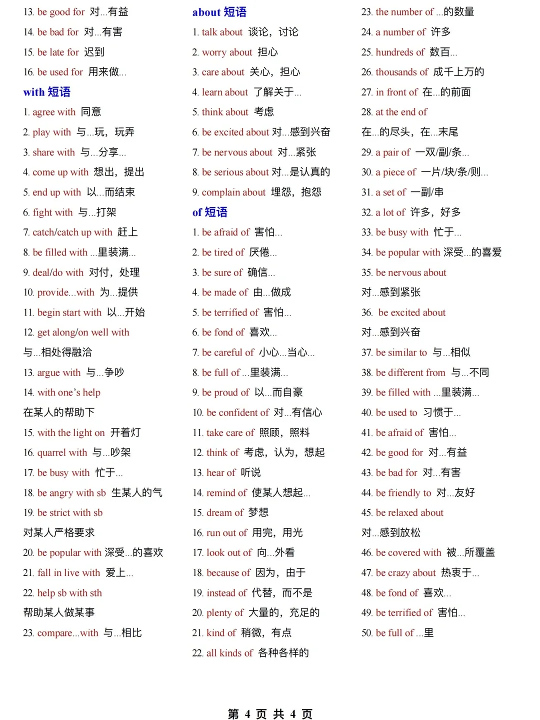 2026中考英语 高频重点短语 抓紧背诵-第4张图片-四季读书网