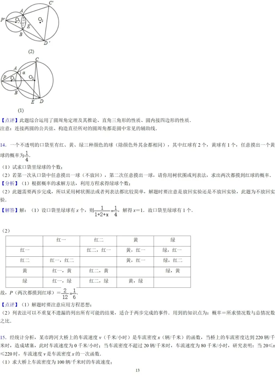 初中数学 | 中考数学24道压轴题及答案解析(高清版),可打印! 第13张