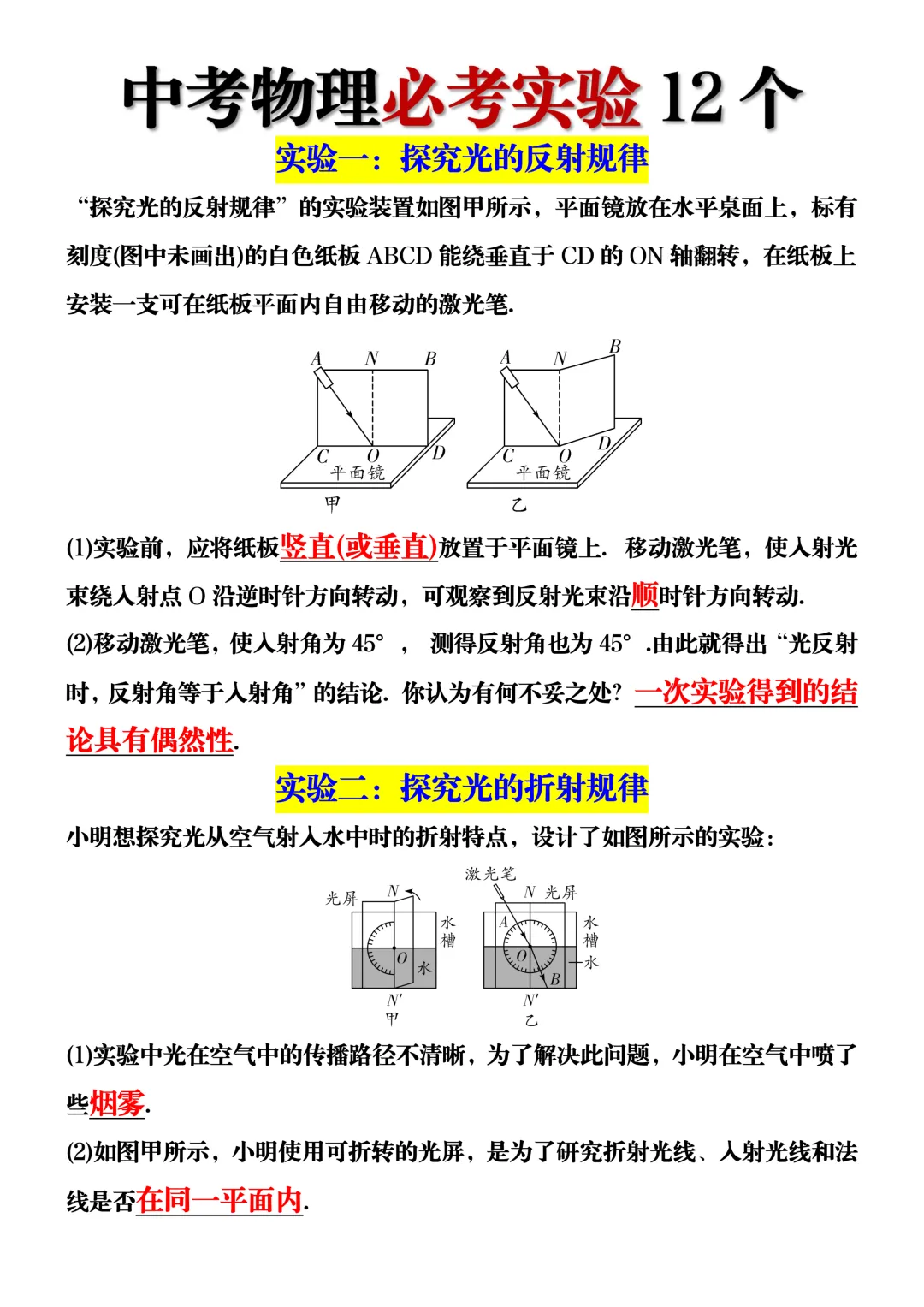 中考物理 | 必考实验12个!别人还在抄步骤,你已掌握全部采分点! 第3张 中考物理 | 必考实验12个!别人还在抄步骤,你已掌握全部采分点! 第3张