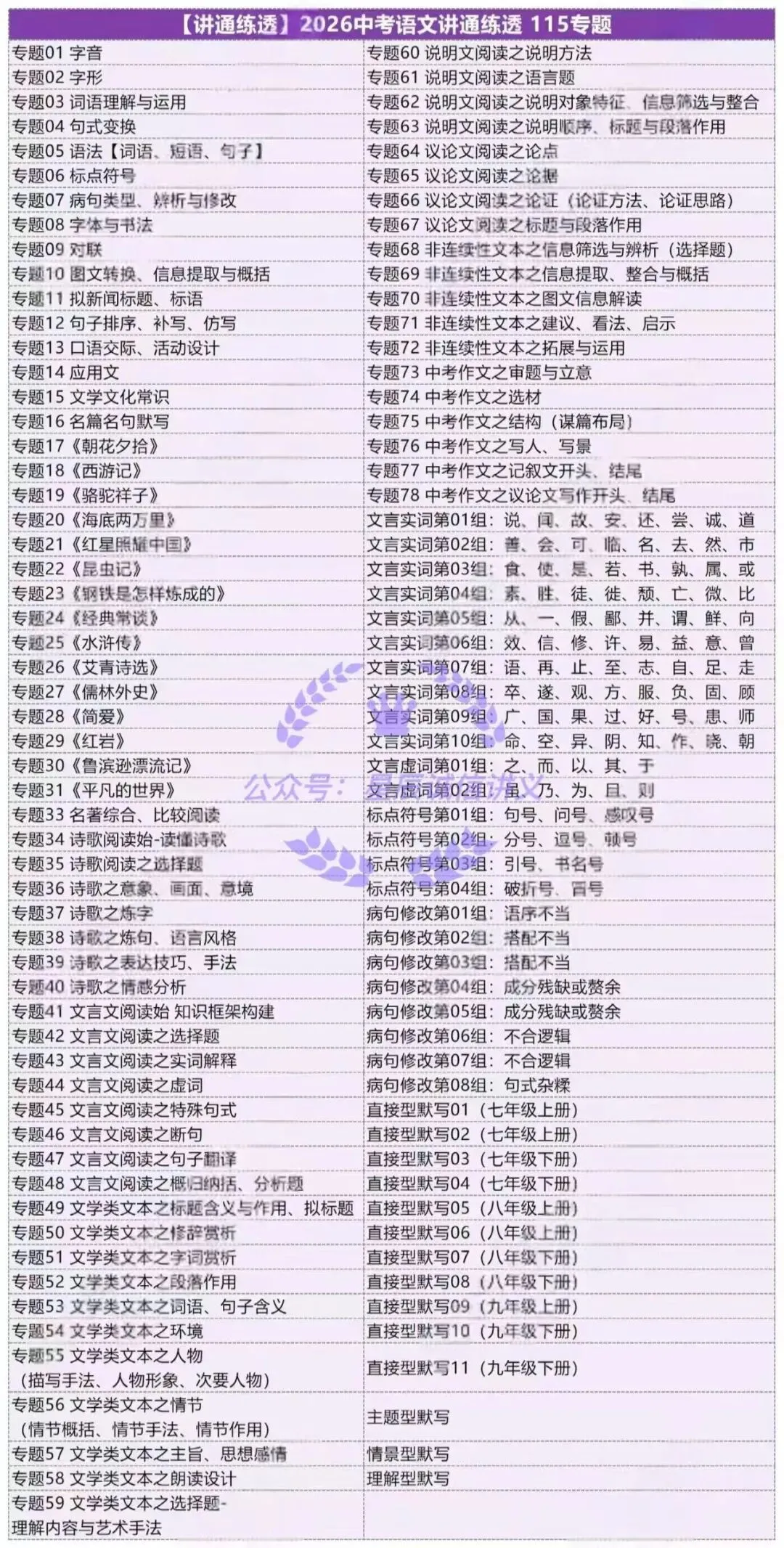 2026中考语文总复习讲通练透系列讲义word版 第1张