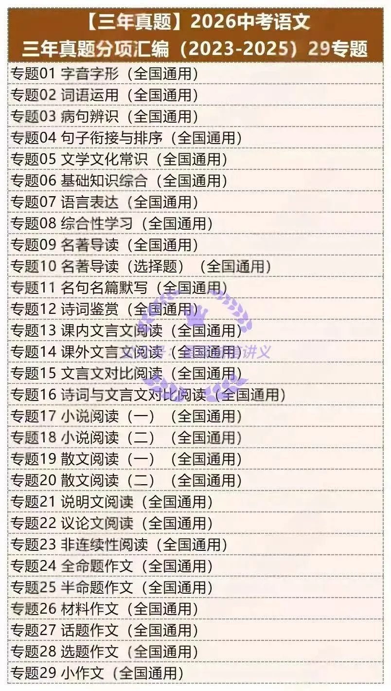 2026中考语文总复习讲通练透系列讲义word版 第4张