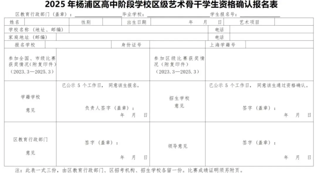 上海中考|上海16区区级艺术骨干招生要求来了! 第7张