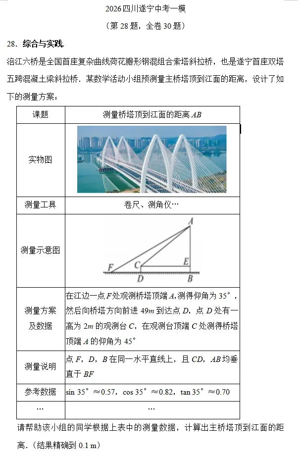 聚焦26中考一模|“综合与实践”题型拆解(3)——表格类 第2张