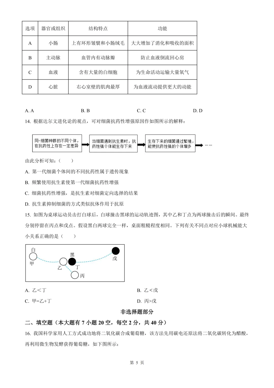 杭州市萧山区2025届中考一模科学试题 第6张