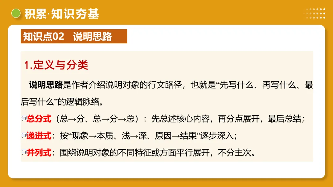 2026年最新中考语文一轮复习—说明文阅读 第02讲 说明顺序、思路与段落(课件+讲义+测练) 第40张