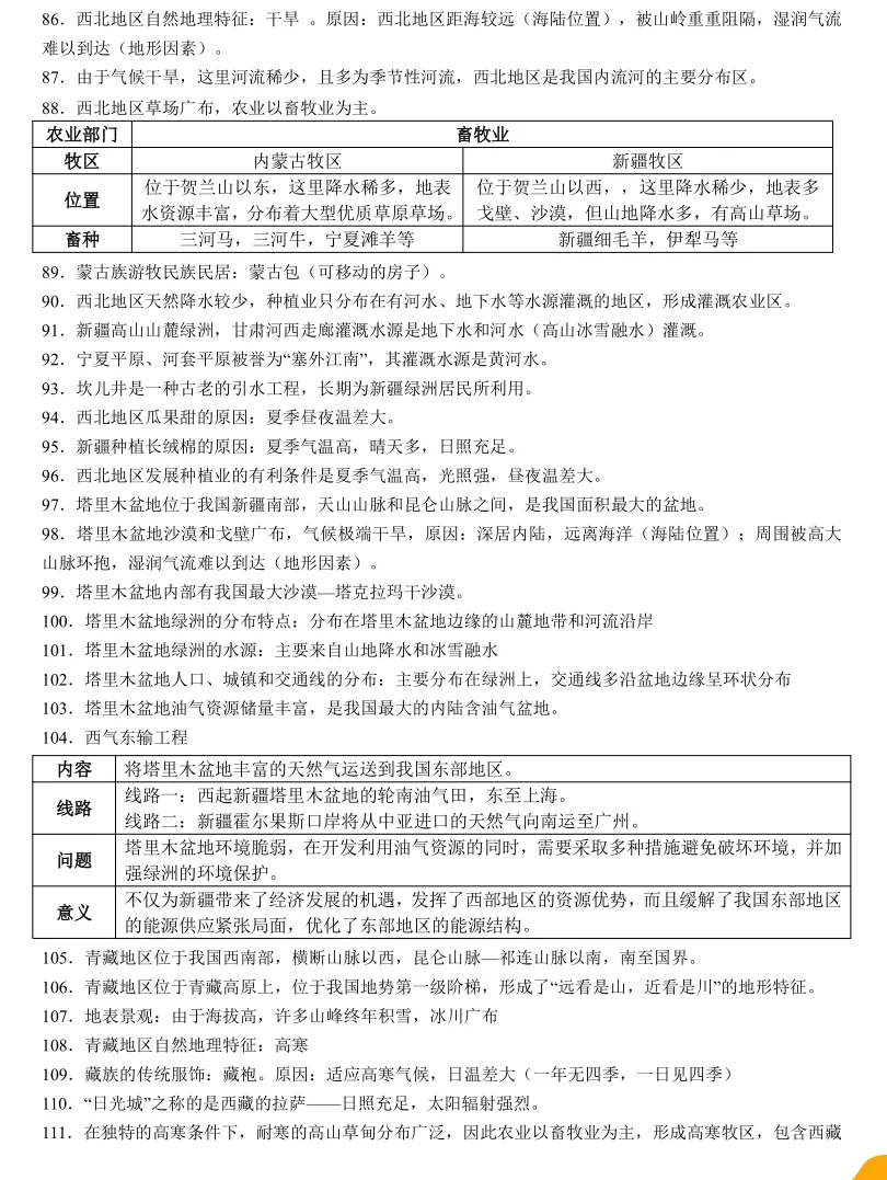 【2026中考地理】中国地理分区126个核心考点 第8张