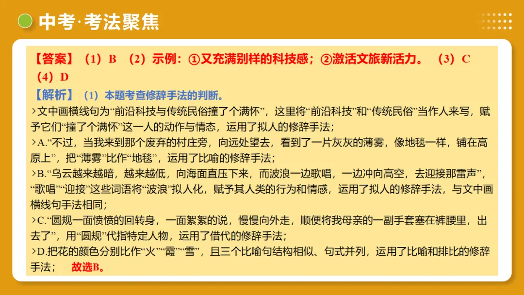 2026年中考复习第03讲《句子:病句、修辞、单复句》讲练测 第48张
