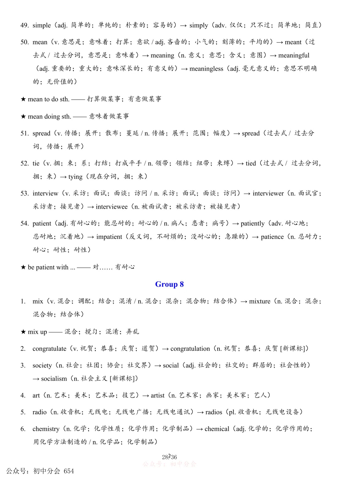 2026年中考英语必备词性转换背诵清单(可打印) 第28张 2026年中考英语必备词性转换背诵清单(可打印) 第28张
