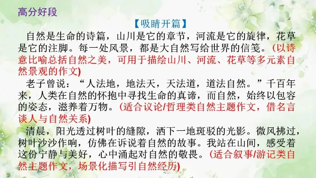 2026年中考高分作文必备素材热考之自然主题 第17张