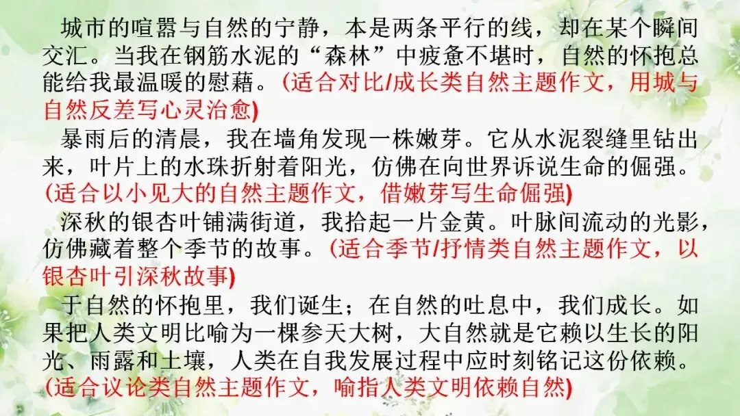 2026年中考高分作文必备素材热考之自然主题 第18张