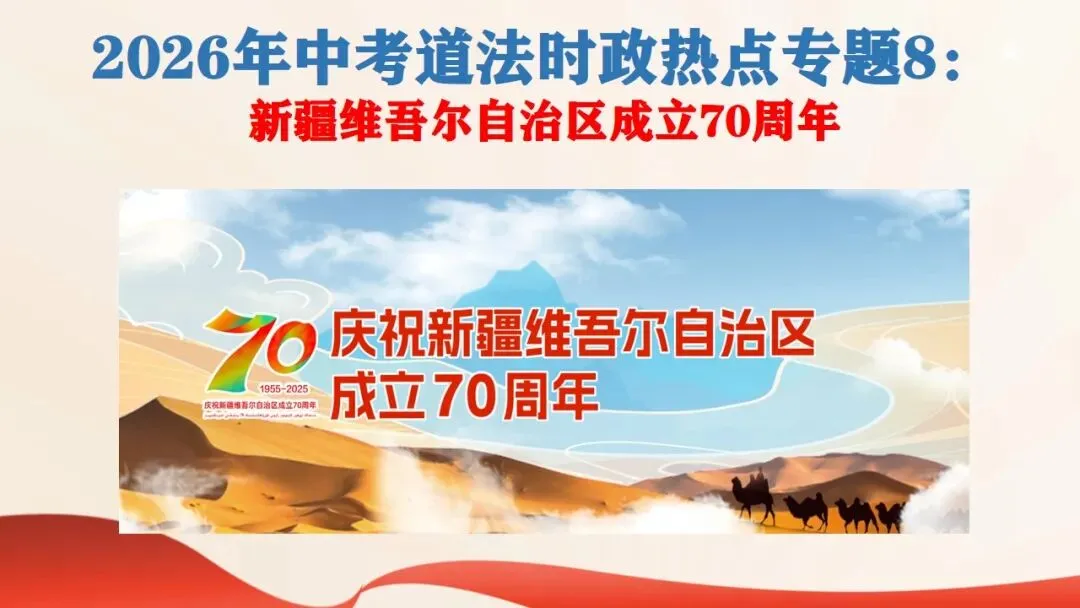 2026年中考道法时政热点专题课件8:新疆维吾尔自治区成立70周年 第2张