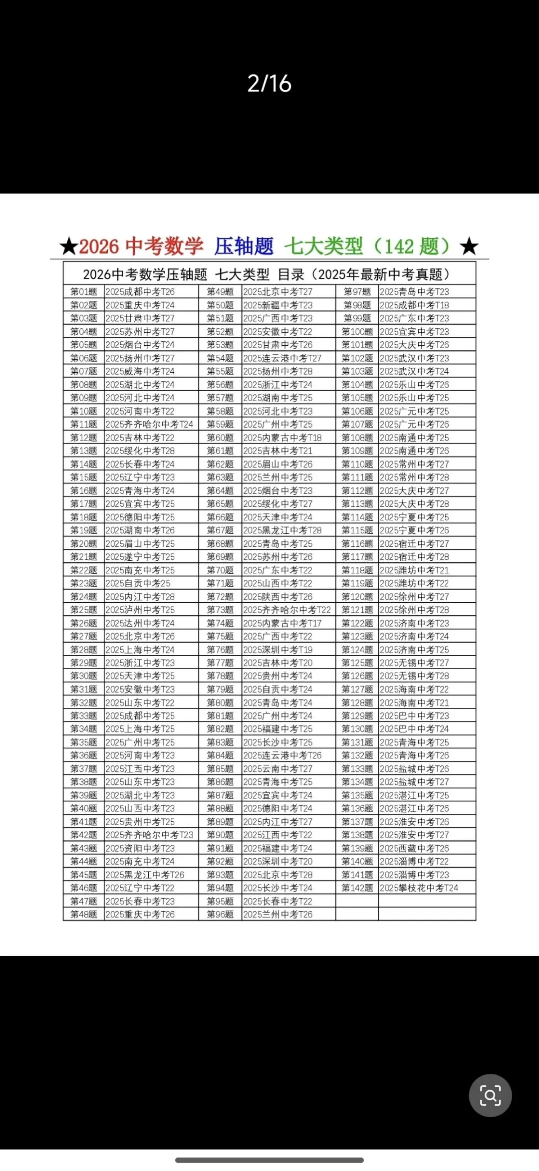 最新2026年《中考数学•压轴题》七大类型(142题)pdf电子版可打印下载 第2张