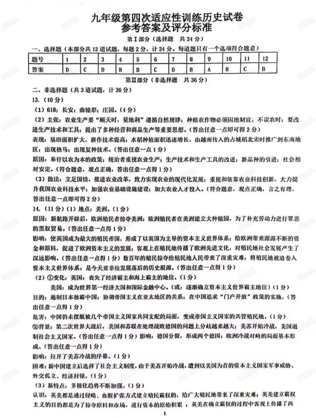 中考复习,五大名校真题!西安模拟:【2025西工大附中】九年级四模考试,历史试题,试卷+完整版答案,免费下载! 第17张