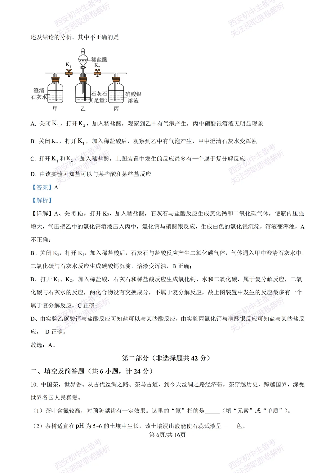 中考复习,五大名校真题!西安模拟:【2025陕师大附中】九年级四模考试,化学试题,试卷+完整版答案,免费下载! 第21张