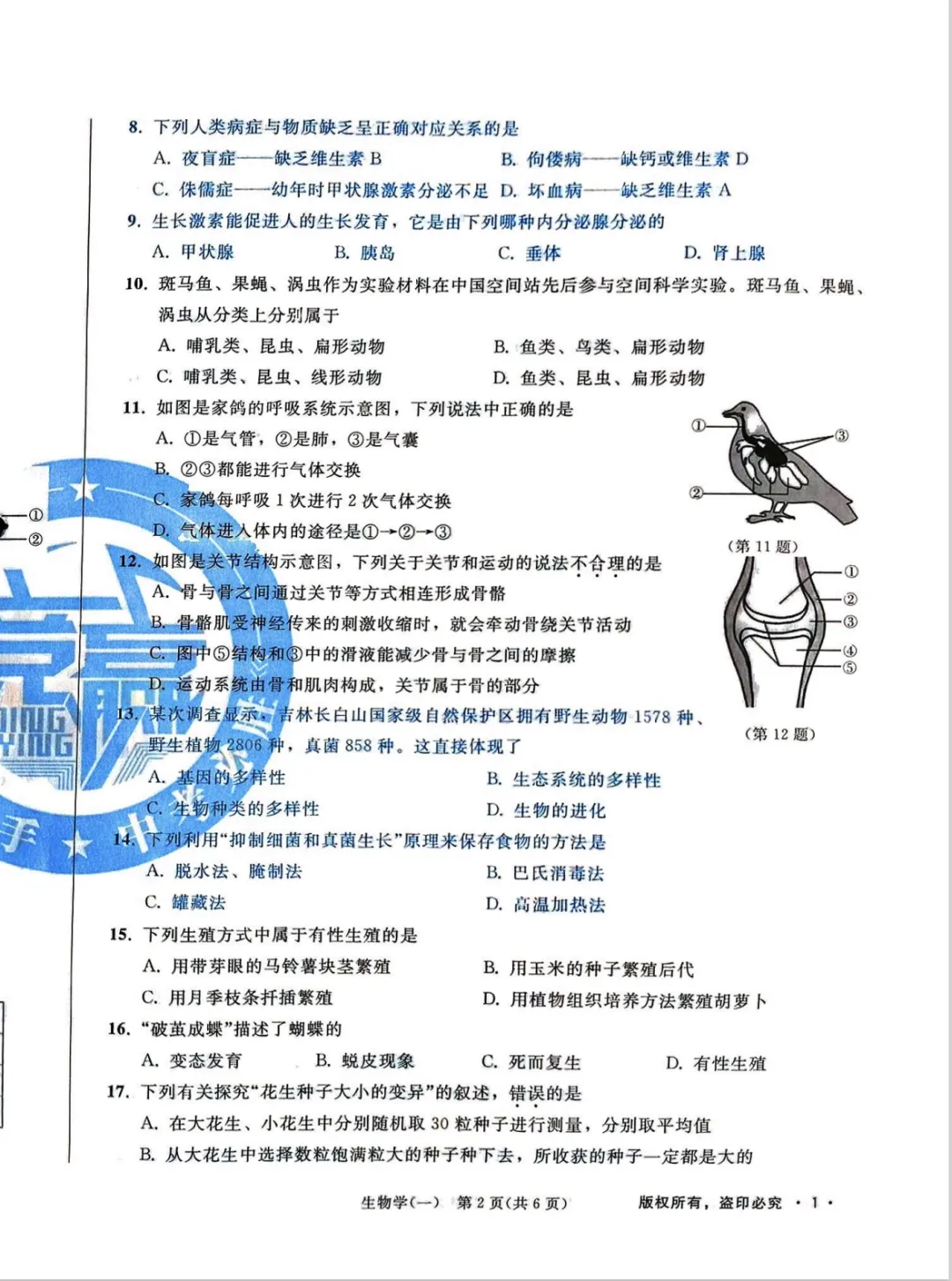 长春初二八年级中考生物模拟题逐梦芳华 第2张