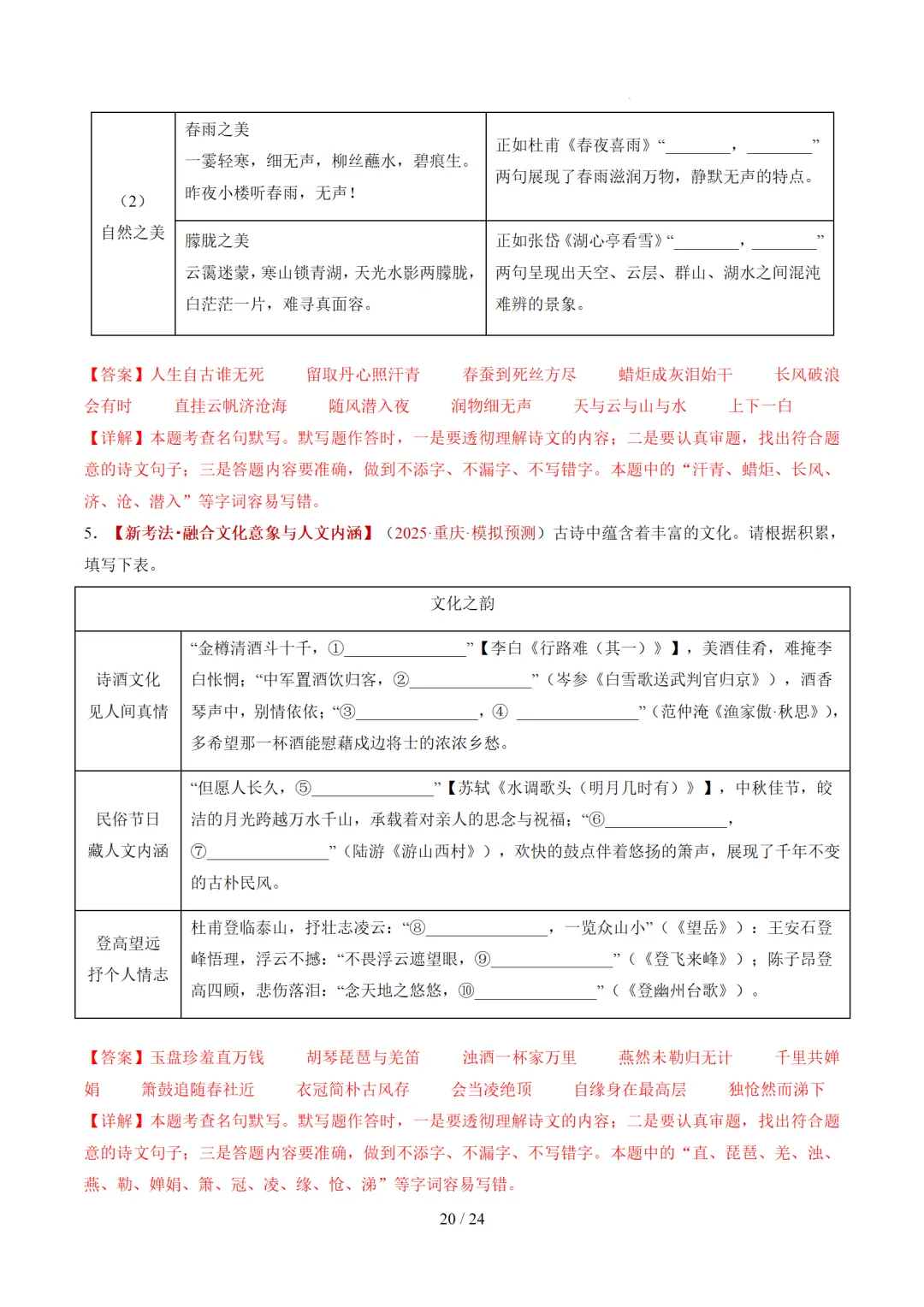 2026年中考复习第05讲《名句名篇默写》讲练测 第72张