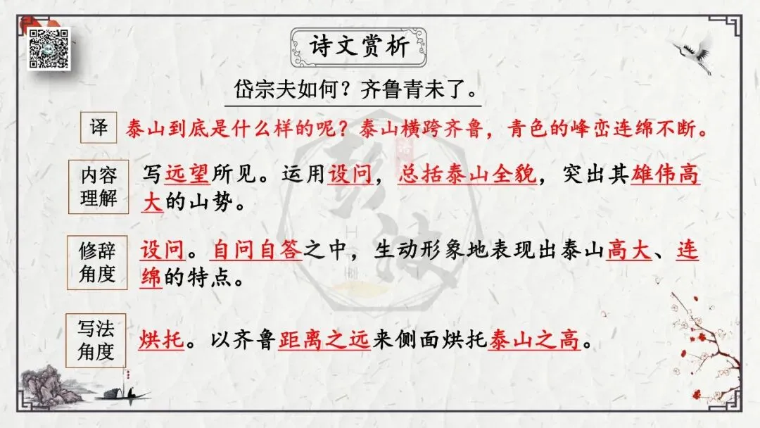 【中考专项复习课件】诗词曲85篇-19《望岳》 第14张
