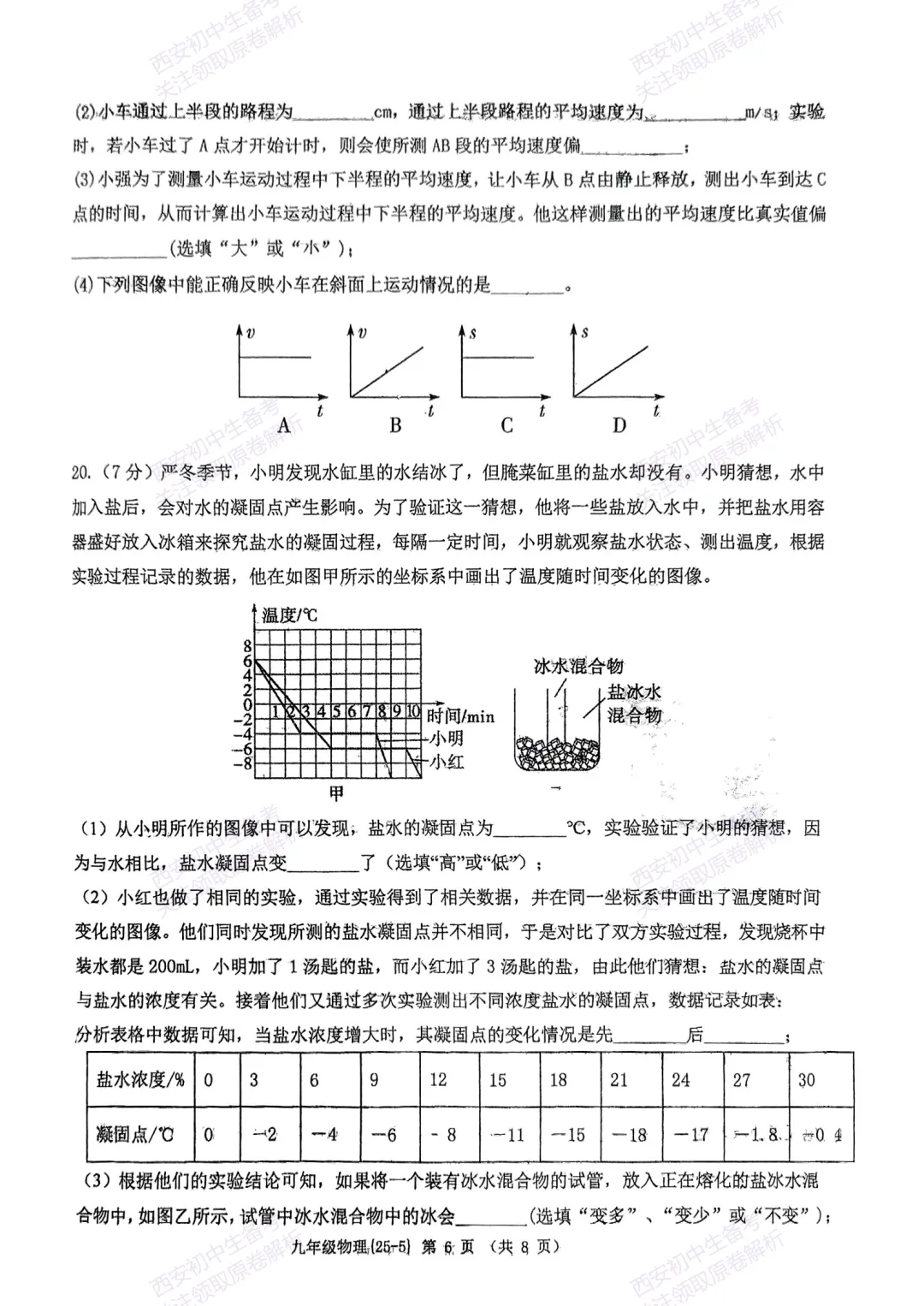 中考复习,五大名校真题!西安模拟:【2025西工大附中】九年级五模考试,物理试题,试卷+完整版答案,免费下载! 第12张
