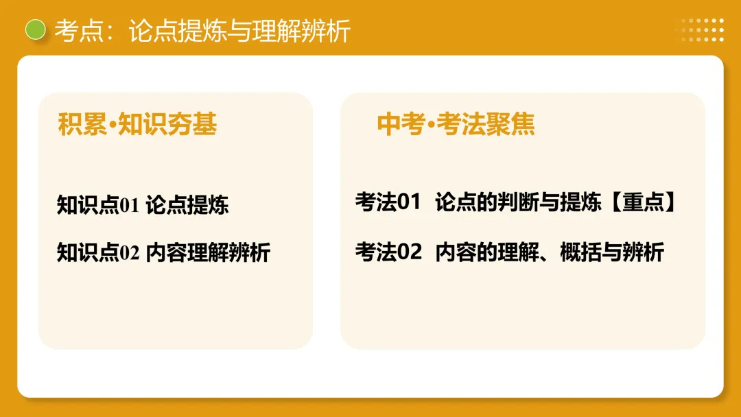 2026年最新中考语文一轮复习—议论文阅读 第01讲 论点提炼与理解辨析(课件+讲义+测练) 第33张