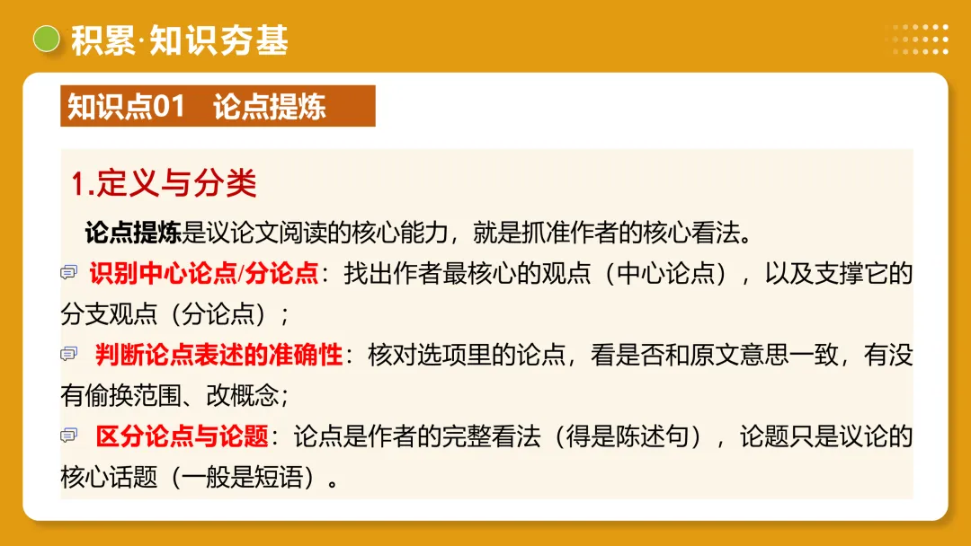 2026年最新中考语文一轮复习—议论文阅读 第01讲 论点提炼与理解辨析(课件+讲义+测练) 第34张