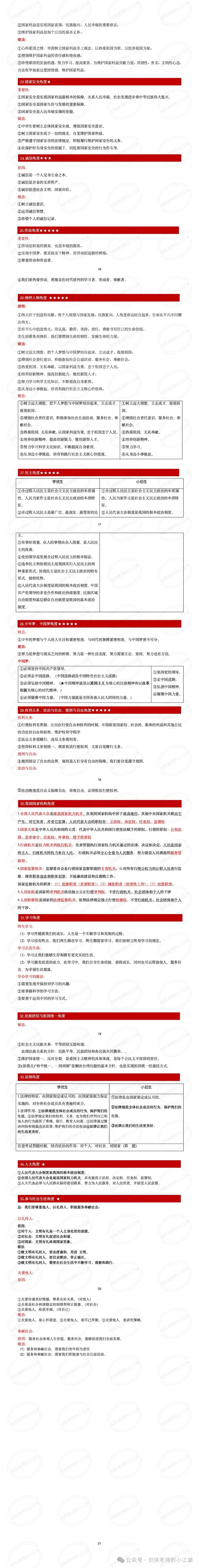 假期逆袭神器!!九年级决战中考!中考道法万能答题模版重磅来袭【学优生版+小后生版背起来】 第6张