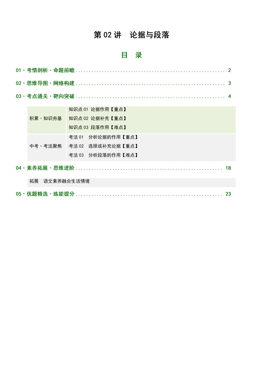 2026年最新中考语文一轮复习—议论文阅读 第02讲 论据与段落(课件+讲义+测练) 第3张