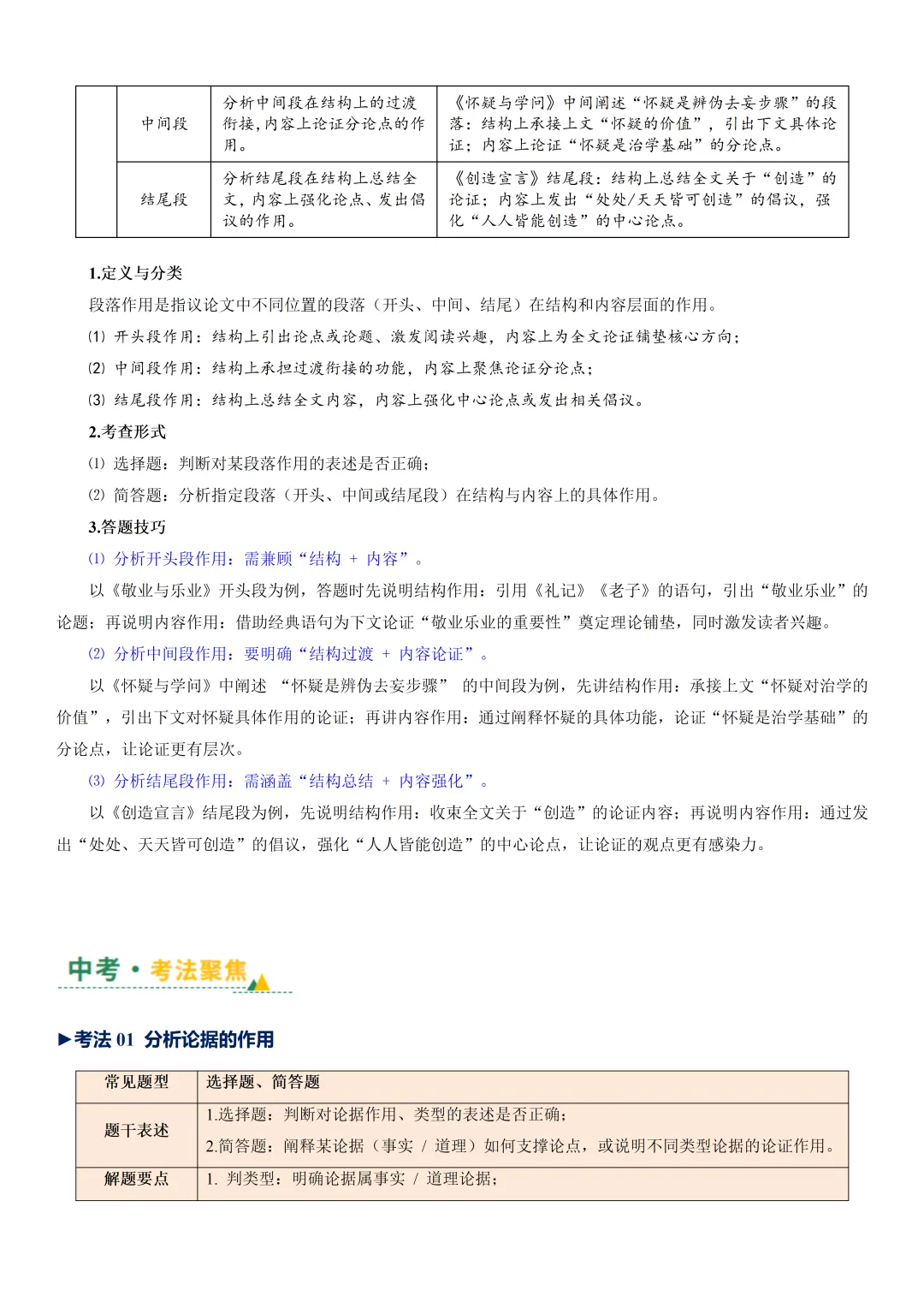 2026年最新中考语文一轮复习—议论文阅读 第02讲 论据与段落(课件+讲义+测练) 第9张