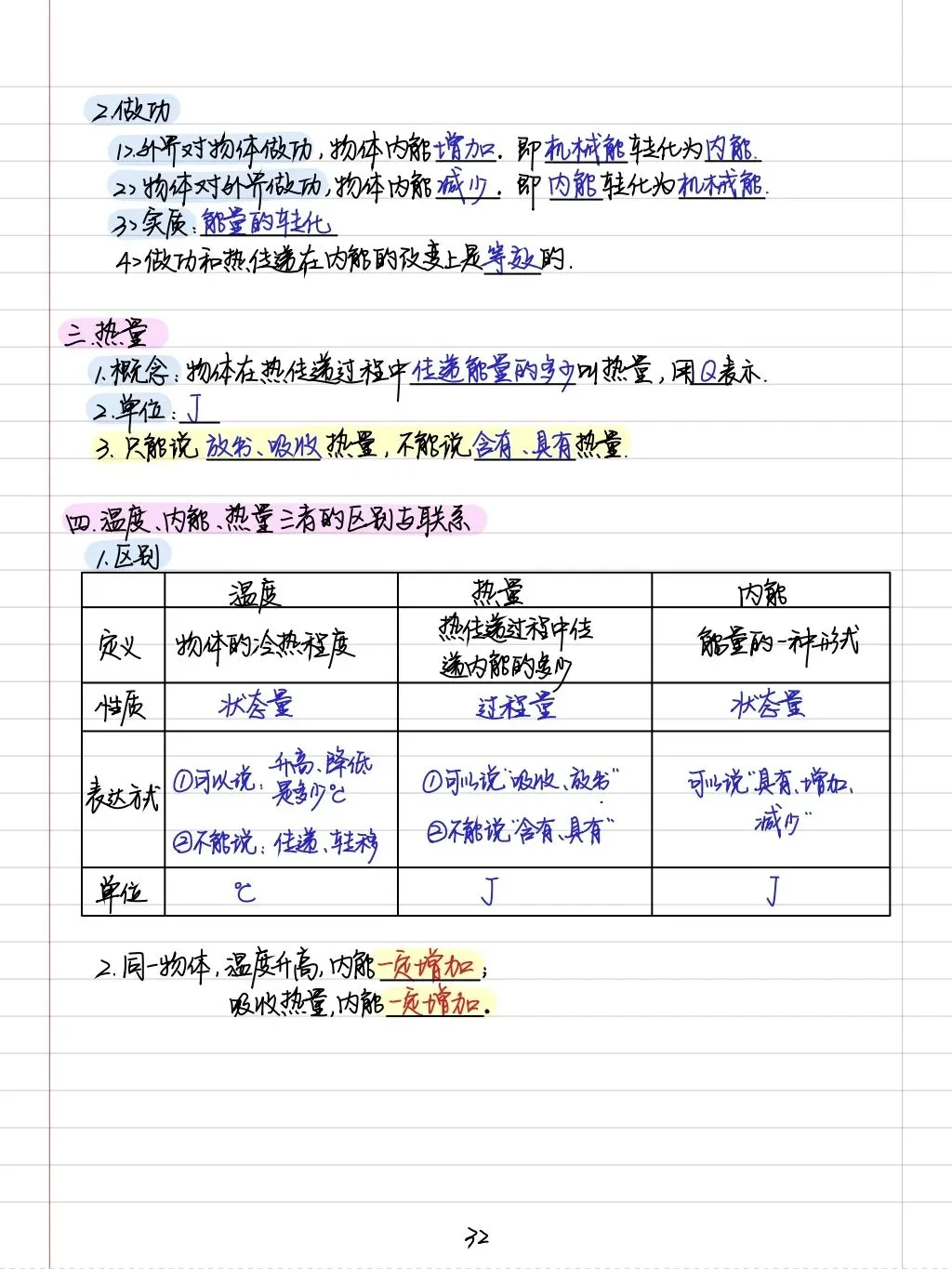 初三孩子必读:中考物理学霸笔记(内能质量和电学全部) 第2张