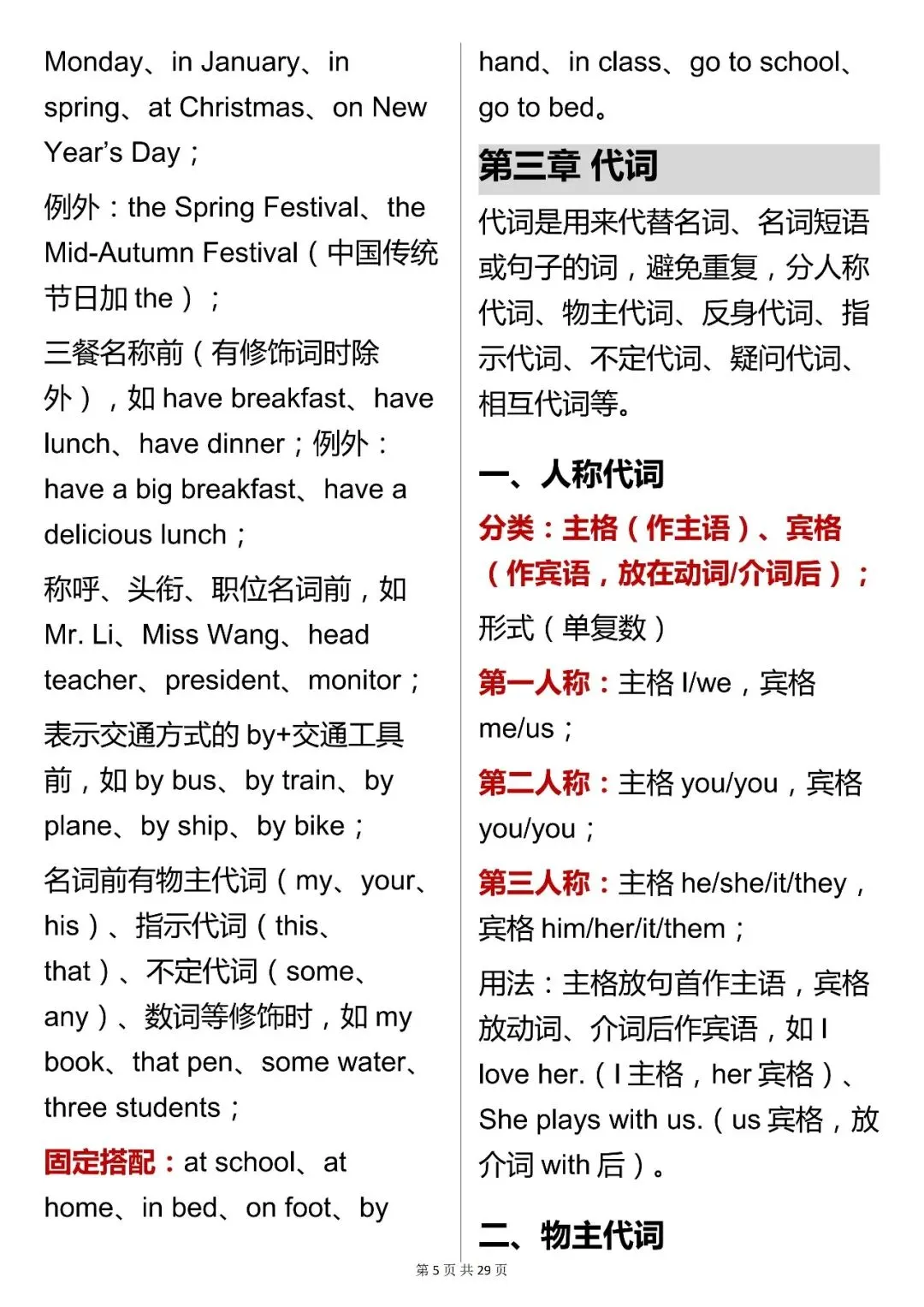 假期提分必背,中考英语【语法核心知识点汇总】,可打印 快收藏 第5张 假期提分必背,中考英语【语法核心知识点汇总】,可打印 快收藏 第5张