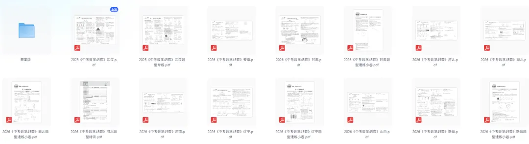 2026版数学《中考数学45套》河北、河南、安徽、山西、辽宁、湖北、武汉 第5张